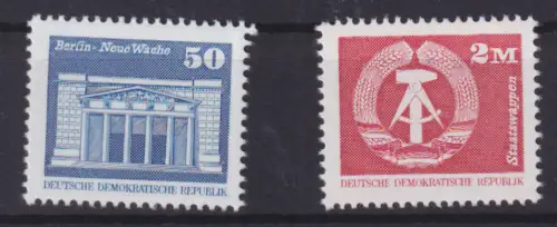 Freimarken Bauwerke Kleinformat 50 Pfg., und 2 M., **