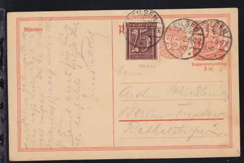 Postreiter 40Pfg. mit Ergänzungswertziffer 85 Pfg. mit Zusatzfrankatur ab Eilsen