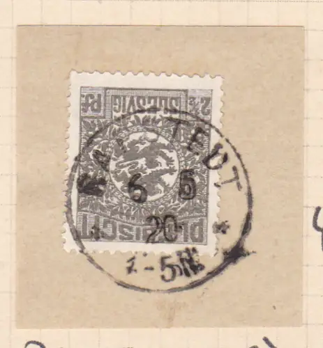 Wappen 2½  Pfg. auf Briefstück mit Stempel RAPSTEDT 6.5.20