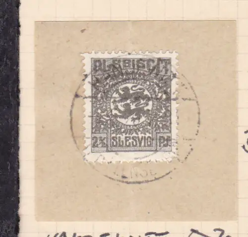 Wappen 2½  Pfg. auf Briefstück mit Stempel HANDEWITT (Kr. FLENSBURG) 8.5.20