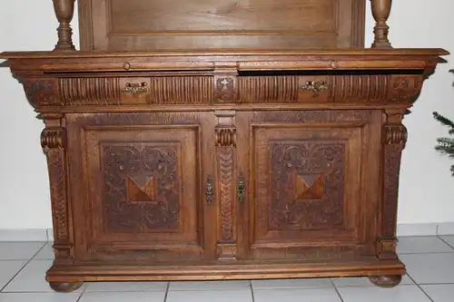 Buffetschrank antik, Gründerzeit, Eiche massiv