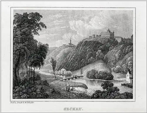 Seckau - Steiermark. Originaler Stahlstich um 1840