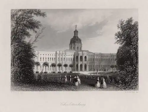 Berlin, Schloss Charlottenburg Echter Stahlstich, Carse um 1850