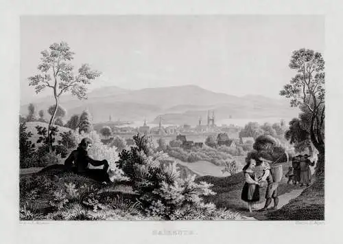 Bayreuth, echter Stahlstich n. L. Richter um 1840