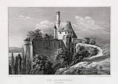 Die Altenburg bei Bamberg. Originaler Stahlstich um 1850