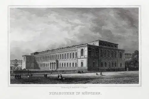 MÜNCHEN - Pinakothek - Stahlstich um 1850