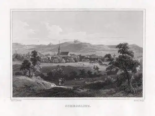 Schesslitz Oberfranken Original Stahlstich, Riegel um 1850