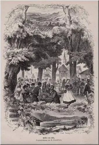 Bad Tölz.. Original Holzstich, Sundblad 1881