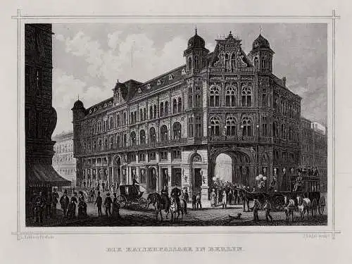 Berlin: Kaiserpassage. Originaler Stahlstich um 1880