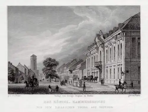 Berlin: Kammergericht. Originaler Stahlstich 1833