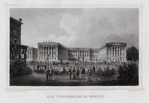 BERLIN: Universität. Stahlstich Kolb um 1880