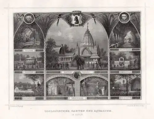 Zoologischer Garten u. Aquarium in Berlin. Stahlstich um 1880