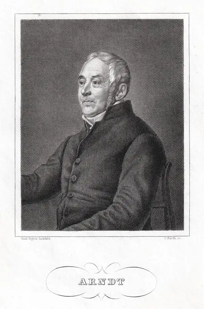 ARNDT, Ernst Moritz, deutscher Schriftsteller. Originaler Stahlstich um 1840 0