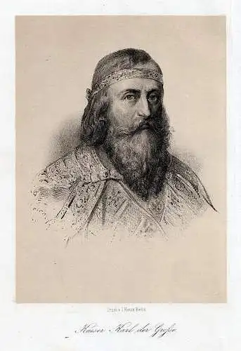 Kaiser Karl der Große. Lithographie um 1870