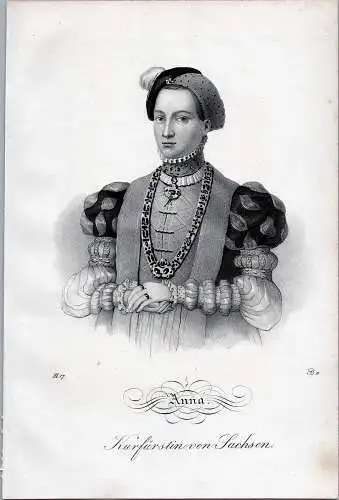 Anna, Kurfürstin von Sachsen. Lithographie aus Saxonia um 1840