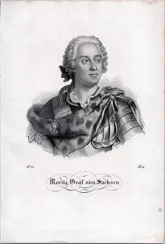 Moritz Graf von Sachsen. Lithographie aus Saxonia um 1840