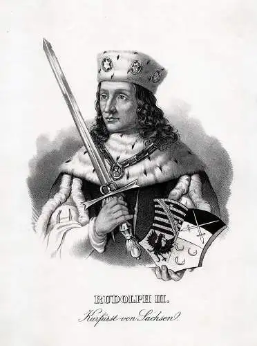 Rudolph III., Kurfürst von Sachsen. Lithographie aus Saxonia um 1840