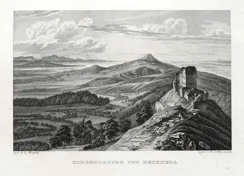 Hohenstaufen und Rechberg. Originaler Stahlstich um 1850