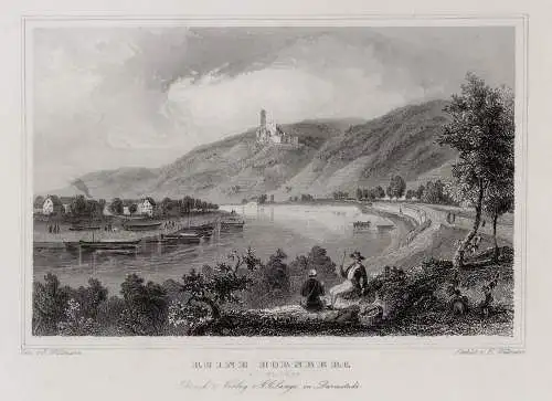 Hornberg am Neckar. Originaler Stahlstich Willmann um 1850