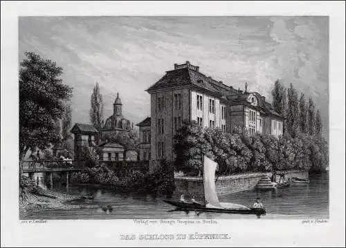 Berlin-Köpenick: Schloss. Originaler Stahlstich 1833