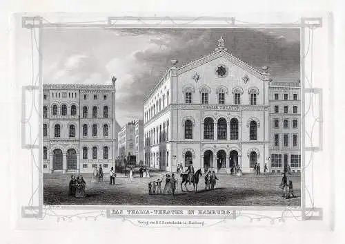 HAMBURG: DasThalia-Theater., Originaler Stahlstich, James Gray 1852