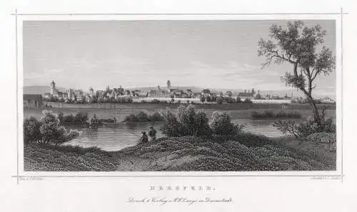 Bad Hersfeld. Gesamtansicht Echter Stahlstich, Oeser um 1860