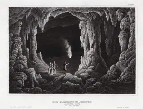 USA: Kentucky. Die Mammuthöhle Original Stahlstich Bibl. Inst. um 1850