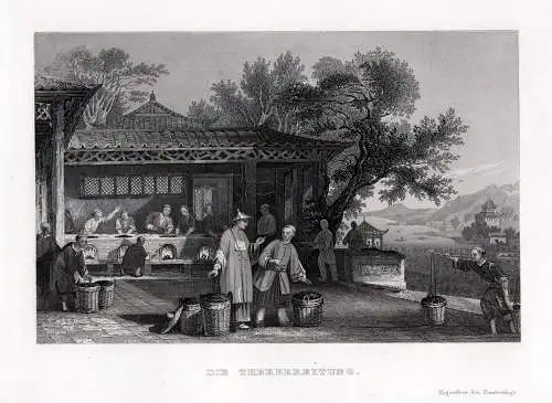 CHINA: Teebereitung in China n. Thomas Allom um 1840