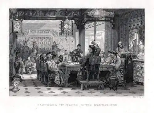 CHINA: Gastmahl im Hause eines Mandarinen n. Thomas Allom um 1840