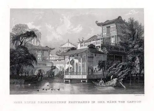 CHINA: Haus eines Kaufmanns bei Canton n. Thomas Allom um 1840