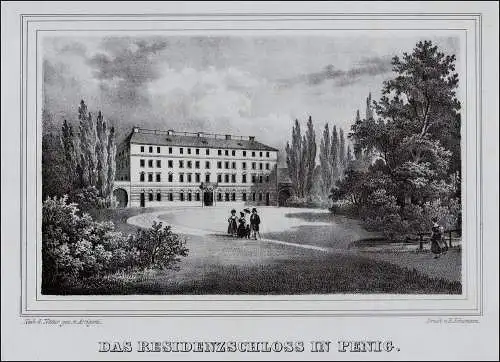 Penig. Resodenzschloß. Lithographie, Schumann um 1840