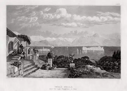 LAGO MAGGIORE Isola Bella. Originaler Stahlstich um 1840