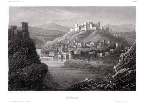 Georgien. Tiflis Gesamtansicht Echter Stahlstich, BI um 1840