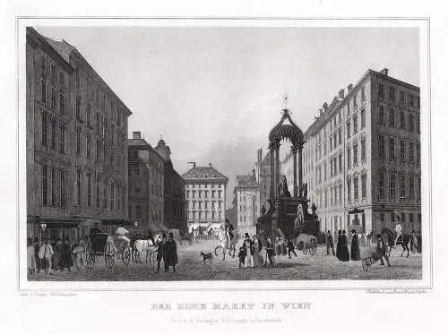 WIEN: Hoher Markt. Echter Stahlstich, Höfer um 1840