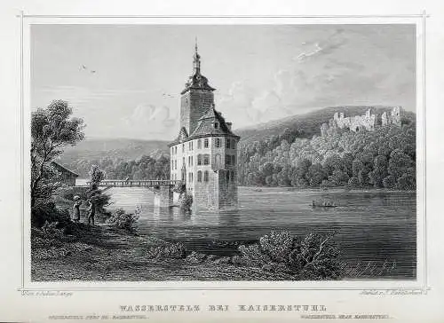 Schweiz: Wasserstelz bei Kaiserstuhl Originaler Stahlstich um 1840