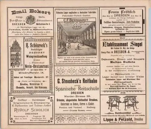 Dresden-Loschwitz. Das blaue Wunder,  Original Farblitho um 1890