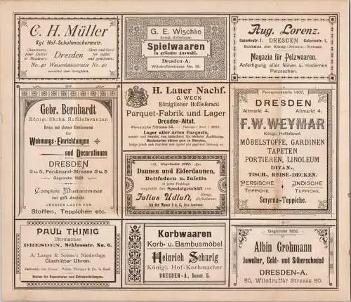 Dresden-Carolabrücke,  Original Farblitho um 1890