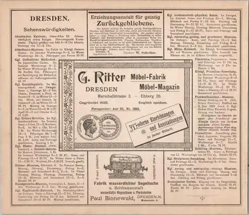 Dresden-Eintritt zum großen Garten  Original Farblitho um 1890