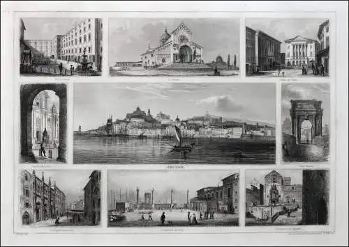 Ancona. Souvenirblatt, echter Stahlstich um 1850