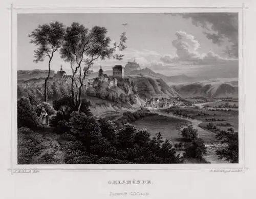 Orlamünde Originaler Stahlstich Heisinger um 1860