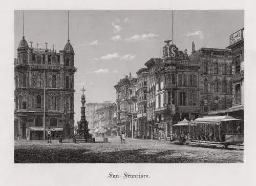 USA: San Francisco. City. Original Stahlstich um 1880