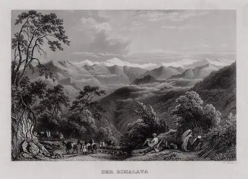 Asien: Der Himalaya , echter Stahlstich, Fesca um 1840