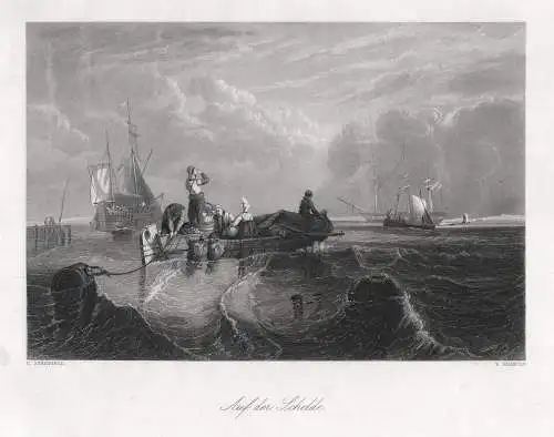 Fischerflotte. Auf der Schelde, n. Stanfield um 1850