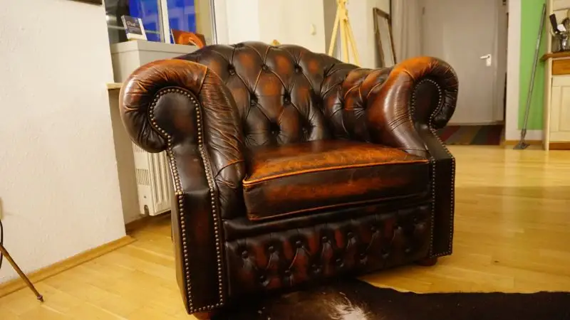 Chesterfield Sessel Vintage Ledersessel Loungesessel braun
 0