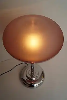 Tolle Retro 1970er Jahre Tischleuchte Chrom Schreibtischlampe "POURPRE" UFO