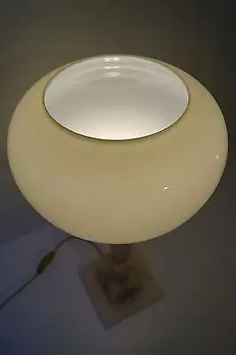 Klassische Art Déco Bauhaus Tischlampe Schreibtischleuchte Marmor Opalglas 1930 5