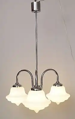Retro original 1970er Bauhaus Hängeleuchte Deckenlampe Chrom