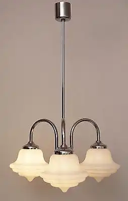 Retro original 1970er Bauhaus Hängeleuchte Deckenlampe Chrom