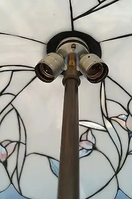 Sehr große original Jugendstil Tiffany Tischlampe Stehlampe Salonleuchte 87 cm 2
