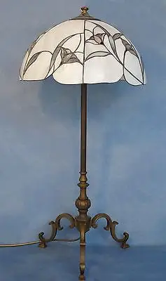 Sehr große original Jugendstil Tiffany Tischlampe Stehlampe Salonleuchte 87 cm 4